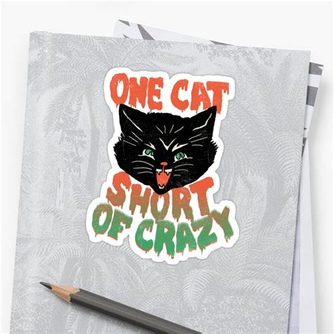 "Crazy Cat" Sticker by wytrab8 | Redbubble