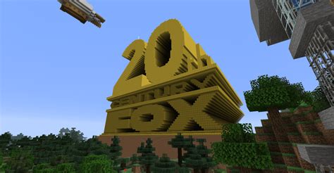 My brother and I made the 20th Century Fox logo. Over 100 blocks tall : Minecraft