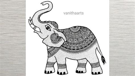 How to draw Mandala for Beginners | Elephant mandala art | elephant ...