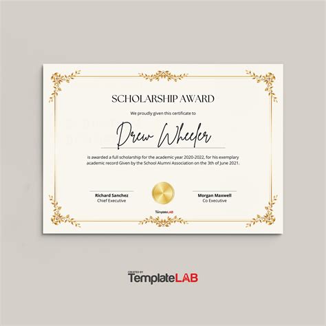 Scholarship Award Certificate Wording - prntbl.concejomunicipaldechinu.gov.co