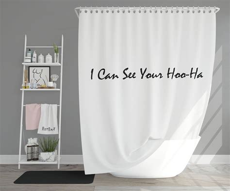 Funny Shower Curtain. I can see your Hoo-ha. Choose your color! Minimalist design. | Funny ...