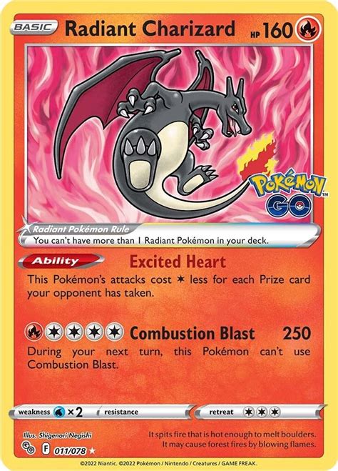 Radiant Charizard - 011/078 - Radiant Rare Pokemon Go – Cherry Collectables