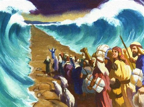 FreeBibleimages :: Moses and the Red Sea :: God opens a path through the Red Sea for Moses and ...