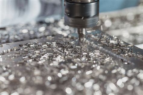 Milling of Aluminum Plate on a Programmable Machine. Milling Process Stock Photo - Image of ...