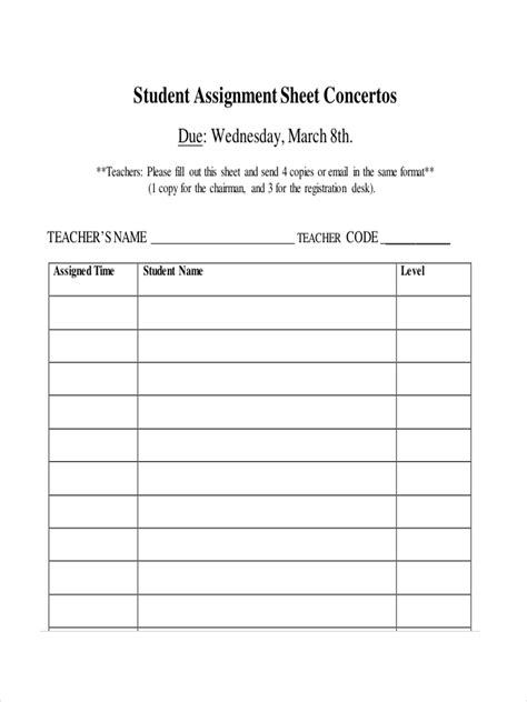 Assignment Sheet - All Documents