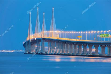 2nd Penang Bridge Night View Light Up, George Town Penang, Malaysia Stock Photo by ©KeongDaGreat ...