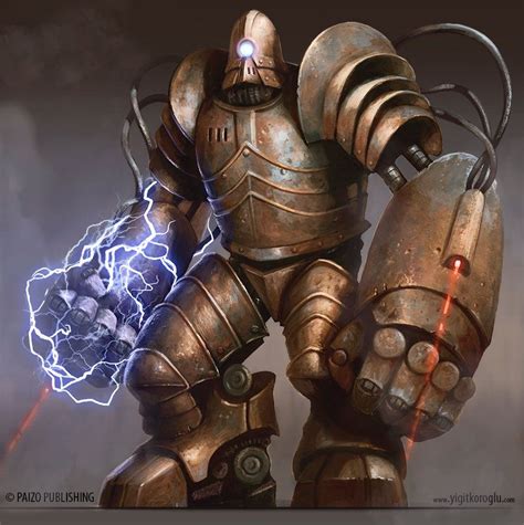 Juggernaut Golem by yigitkoroglu on DeviantArt | Steampunk robots, Robot concept art, Concept ...