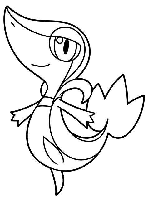 Pokemon Coloring Snivy - BubaKids.com