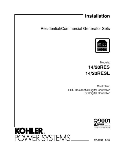 Kohler 20 RES Operation Manual | PDF | Battery (Electricity) | Exhaust Gas