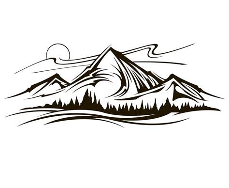 Mountain Outline Drawing | Free download on ClipArtMag