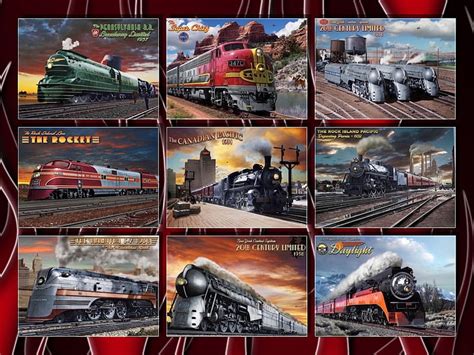 Art Deco Train Collage, train, art deco, steam, american, vintage, HD wallpaper | Peakpx