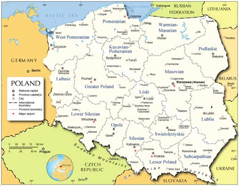 Administrative Map of Poland - Nations Online Project