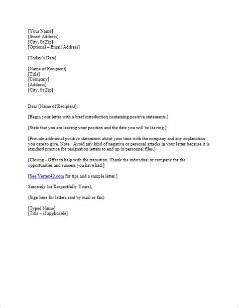 Resign Letter Free Resignation Letter Template Free Download