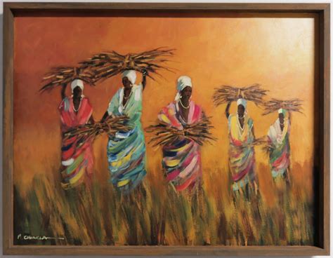 Basket Carriers | African Paintings by South African Artist, Mauro ...