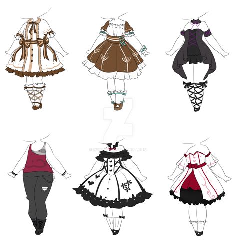 Outfit Batch 4 :lowered price: [CLOSED] | Fashion design drawings, Anime outfits, Drawing anime ...