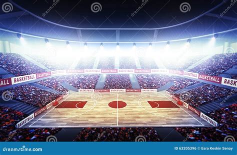 Basketball arena stock photo. Image of crowd, copy, banner - 63205396