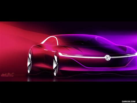 2018 Volkswagen I.D. VIZZION Concept - Design Sketch | Caricos