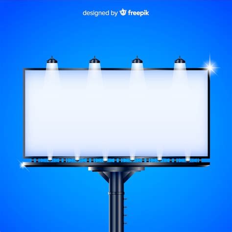 Free Vector | Realistic billboard with lights outdoors