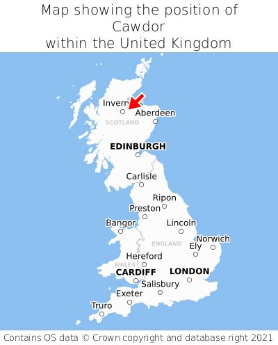 Where is Cawdor? Cawdor on a map