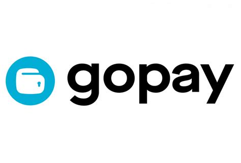 the logo for gopay is shown in black and blue on a white background