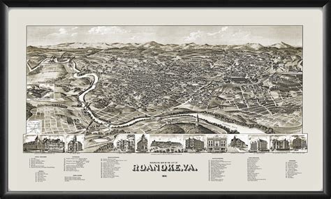 Roanoke VA 1891 | Vintage City Maps