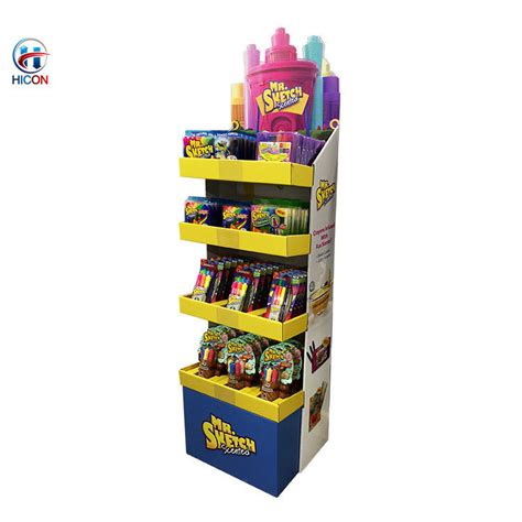 Retail Store Fixtures Free Standing Cardboard Floor Display Stand