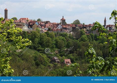 Rothenburg Ob Der Tauber Across the Valley and through the Trees Editorial Photo - Image of ...