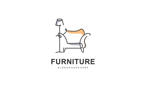 Modern Furniture Logo Design with Abstract Line Concept 21641149 Vector ...