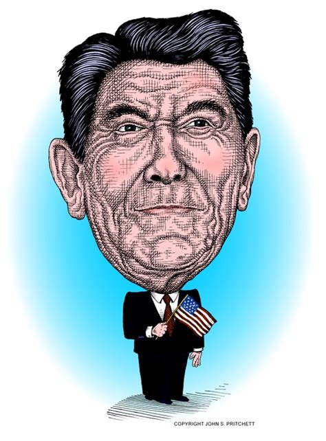 Ronald Reagan caricature, President Reagan image, portrait of Reagan, illustration, politicians ...