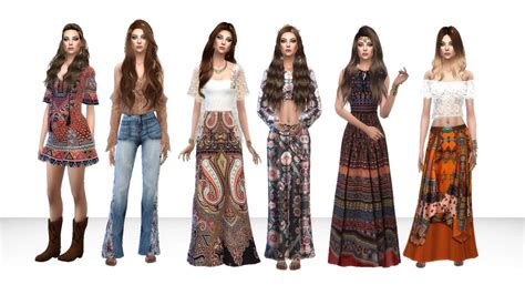 Bohemian Look Book | Sims 4 mods clothes, Sims 4 dresses, Sims 4