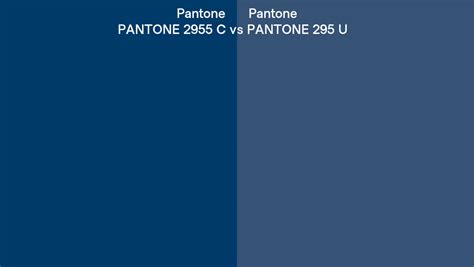 Pantone 2955 C vs PANTONE 295 U side by side comparison