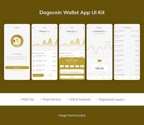 Premium PSD | Dogecoin wallet app ui kit