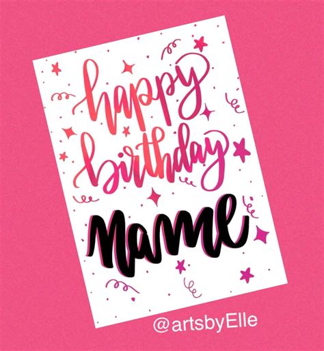 Personalize Birthday Card/custom Name on Birthday Card - Etsy UK