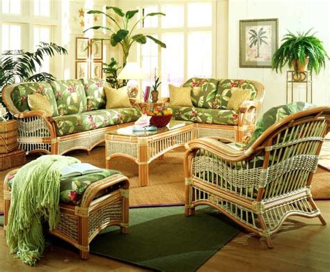 6 Pc Indoor Rattan Living Room Set (Corinthian Red) - Tropical - Living ...