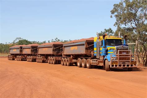 A common sight in Australia, the Road Train. The heavy grill in the ...