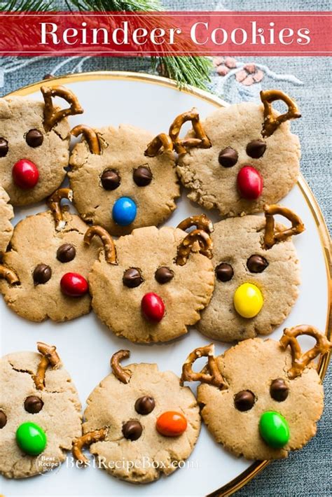 Rudolph Reindeer Peanut Butter Cookies for Christmas or Holiday