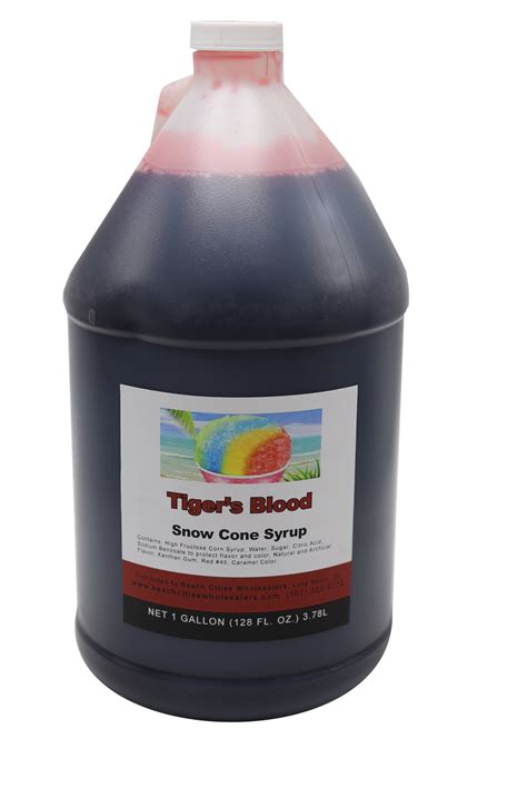 Snow Cone Syrup - Tiger's Blood - Ready To Use - 1 gallon (1 count) - Beach Cities Wholesalers