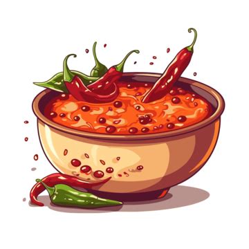 Chili Bowl Vector, Sticker Clipart Bowl Of Chili With Garlic And Chili ...