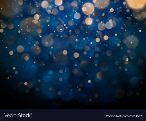 Blurred bokeh light on dark blue background Vector Image