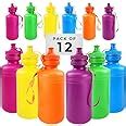 Amazon.com: 12 Kids Water Bottles Bulk Pack, Summer Beach Accessory | Holds 18 Ounces, 6 ...