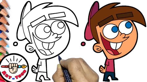 how to draw timmy turner from the fairy oddparents step by step - YouTube