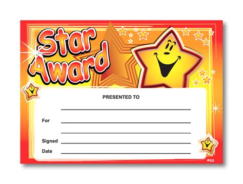 Certificate: Star Award - SuperStickers