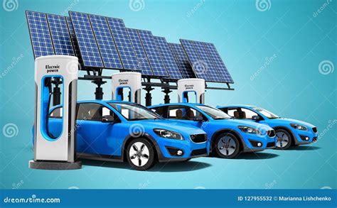 Concept Electric Refill for Electric Cars with Solar Panels View Stock ...