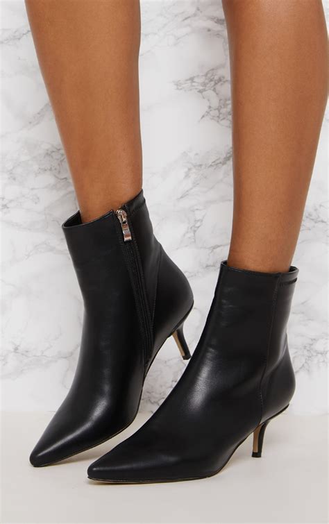 Black Low Heel Ankle Boot | Shoes | PrettyLittleThing