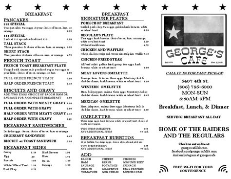 George's Restaurant Menu, Menu for George's Restaurant, Lubbock ...