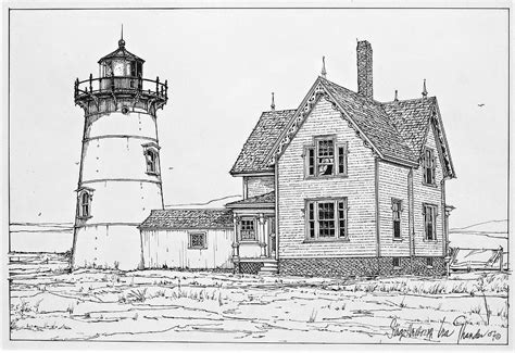 Old Stage Harbor Lighthouse Cape Cod by Ira Shander | Lighthouse, Lighthouse drawing, Lighthouse ...