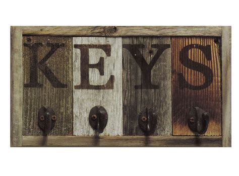 Rustic Wall Mounted Key Hook Rack Wooden Key Chain Holder - Etsy