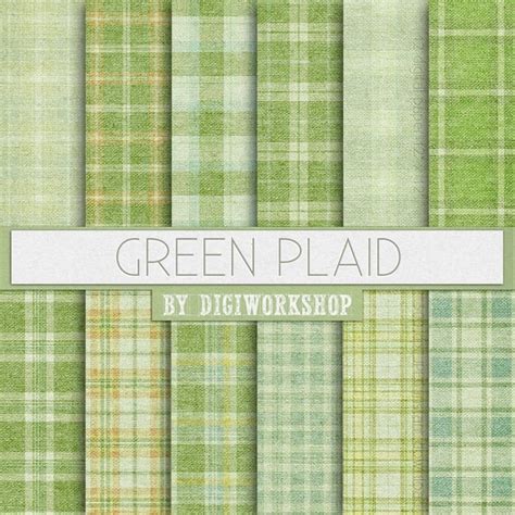 SALE 40% Green Plaid Digital Paper: Green Plaid by DigiWorkshop