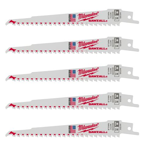 Milwaukee 5 TPI Wood with Nails SAWZALL Blade (5 Pack)