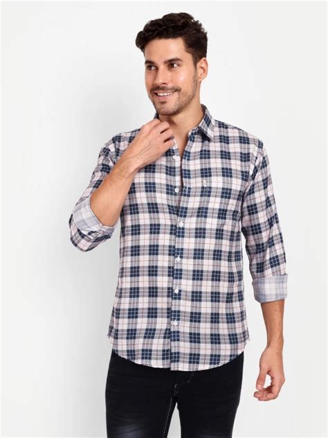 Men's Printed Blue Casual Shirt - Printed - LEWO-Shirt-553 | LeWogle